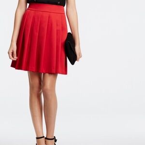 Ann Taylor Red Pleated Skirt